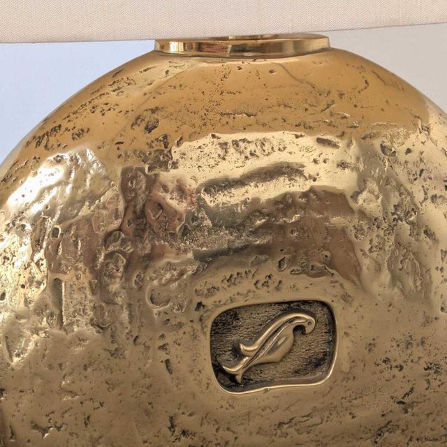 Large Italian Lamp in Cast Brass, 1970s For Sale - Image 5 of 9