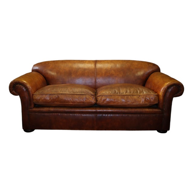 Large George Smith Two-Seater Club Sofa in Leather, 2010s For Sale
