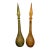 Pair of Vintage Glass Genie Bottles - Amber Diamond and Green Hobnail For Sale