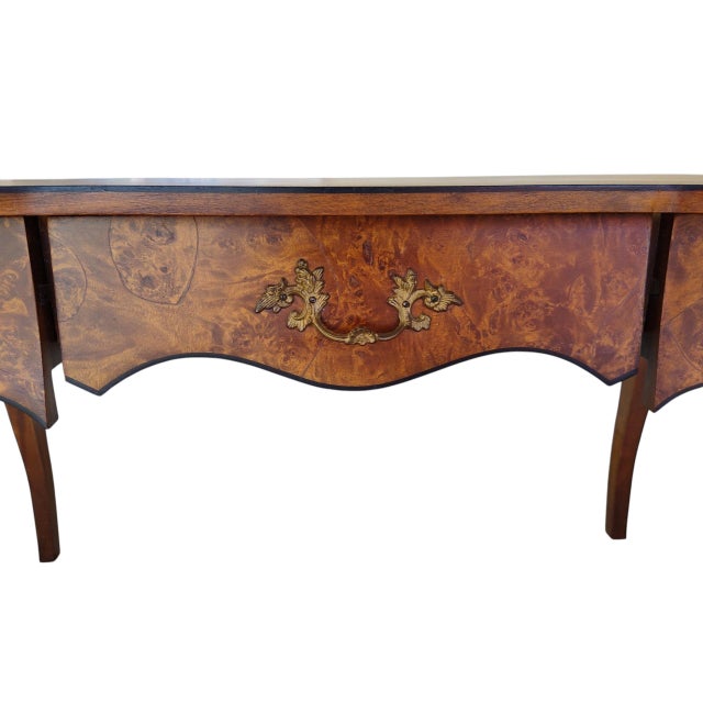 Vintage Mid-Century Italian Desk With Cloth-Lined Drawers For Sale - Image 15 of 18
