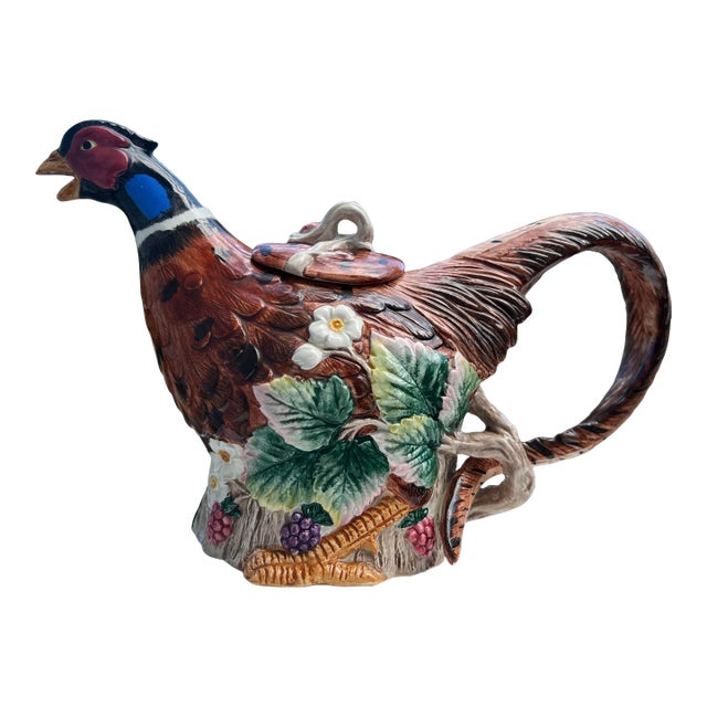 Fitz and Floyd Holiday Pheasant Tea Pot. For Sale