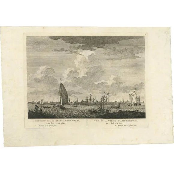 H. Schouten, View of Amsterdam from the IJ Dock, Paper For Sale