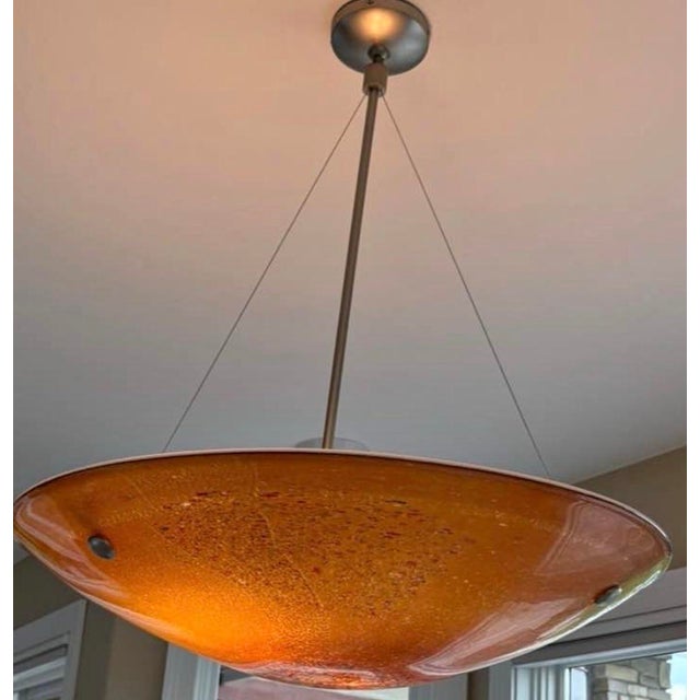 Large and beautiful ! This Meyda Metro Fusion Pendant for being vintage is in remarkable condition. This is hand-fused...