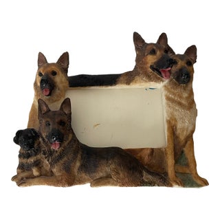 1960s German Shepherd Dog Figural Photo Frame For Sale