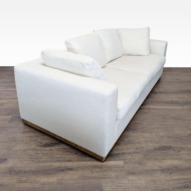 West Elm West Elm Newport 3-Seat Modern Cream Sofa For Sale - Image 4 of 10