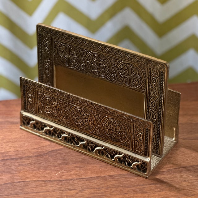 Tiffany Studios New York No. 1643 Venetian Bronze Letter Rack An exceptional and highly collectible Tiffany Studios New...