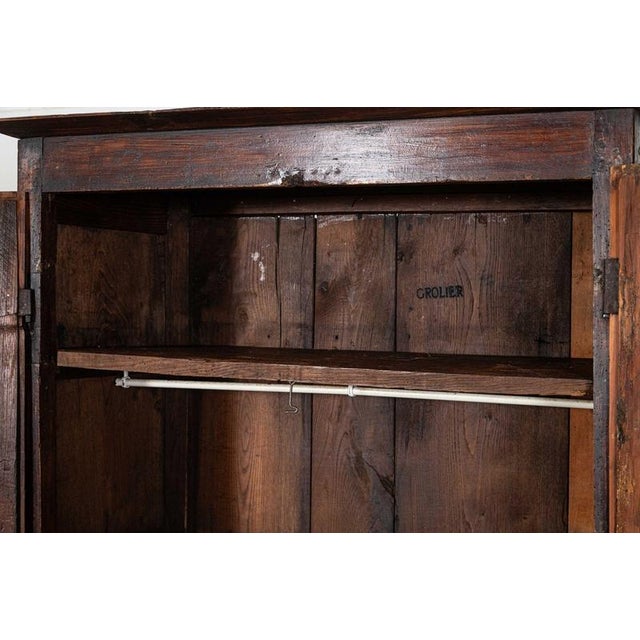 Antique French Provincial Ash Diamond Point Armoire, 1770 For Sale - Image 16 of 18