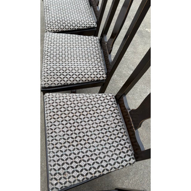 Wood Vintage French Country Dark Oak Dining Chairs - Set of Six For Sale - Image 7 of 11