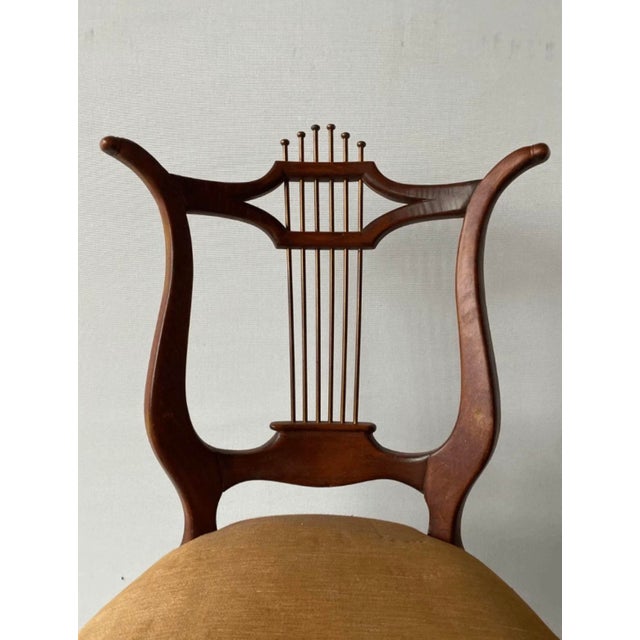 Antique Neoclassical Style Mahogany Lyre Back Accent Chair For Sale In Pittsburgh - Image 6 of 8