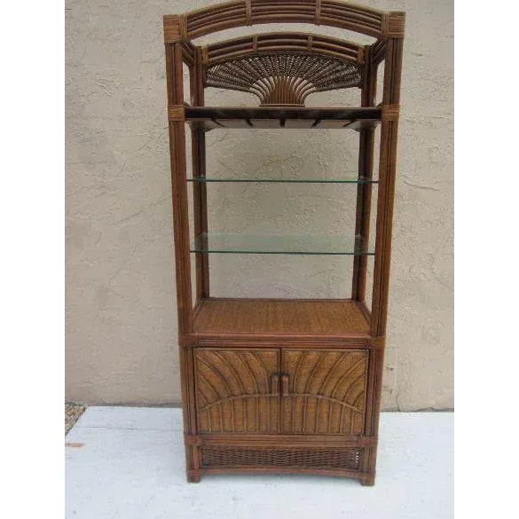 Tommy Bahama Style Bamboo Rattan Entertainment Storage Unit For Sale - Image 13 of 13