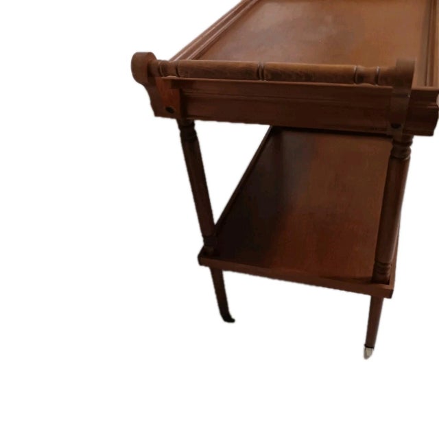 1960s Vintage Cart Two Tier on Wheels Dark Tone For Sale - Image 5 of 8