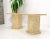Pair of Tessellated Stone Brass Trim Mid-Century Modern End Tables Stands For Sale - Image 12 of 13