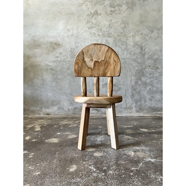 Small Children's Chair in Natural Blond Teak with Three-Bar Back For Sale - Image 14 of 18