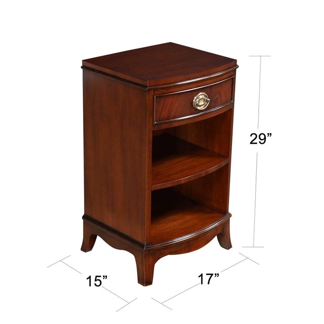 A fine quality Mahogany One Drawer Night Stand featuring hand shaped, solid mahogany details as well as dovetailed...