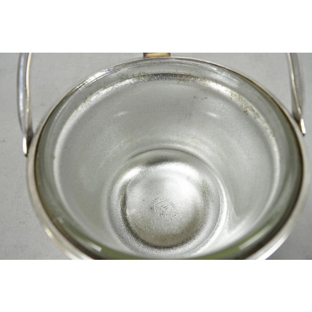 Vintage Art Deco Silver Plated Reticulating Hinge Bar Ice Bucket W/ "S" Monogram For Sale - Image 9 of 16