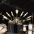 Metal Mid-Century Polished Brass & Green Enamel 12 Light Chandelier by Stilnovo For Sale - Image 7 of 18