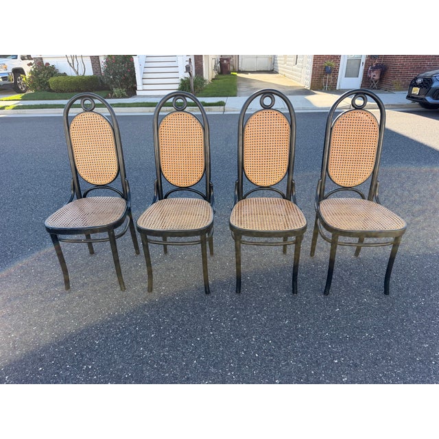Mid-Century Modern Vintage Thonet Style Dining Chairs (4) For Sale - Image 3 of 12
