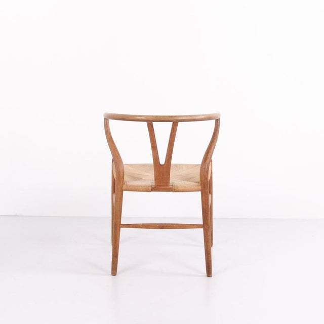 CH24 Oak Dining Chairs with Woven Seats by Carl Hansen & Søn, 1950, Set of 6 For Sale - Image 3 of 12
