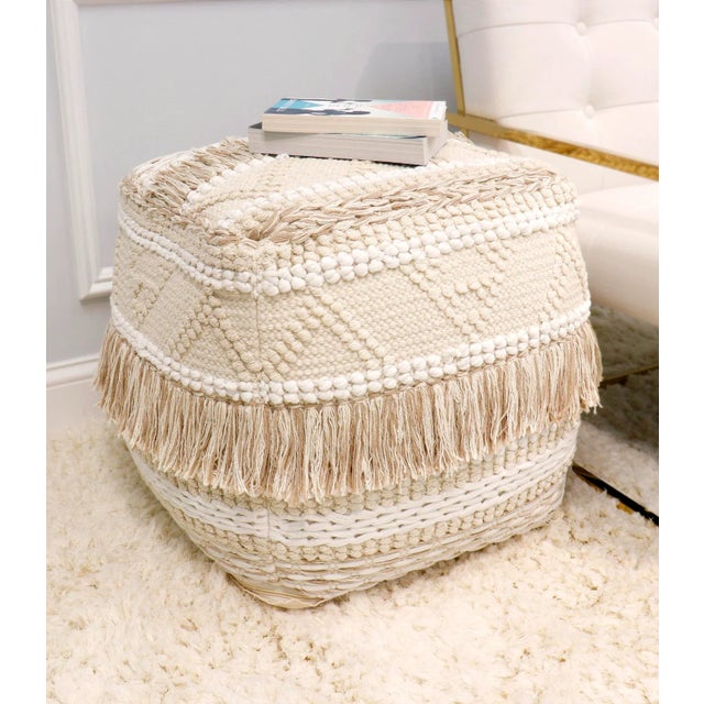2020s Pasargad Home Grandcanyon Collection Cotton Pouf For Sale - Image 5 of 10