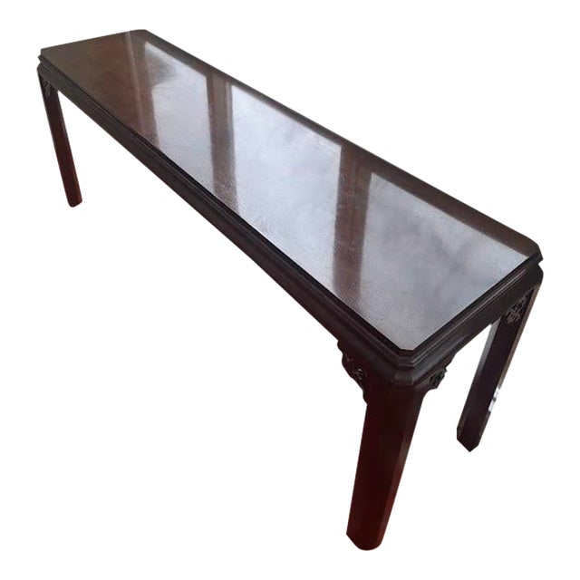 Vintage Chinese Style Carved Hardwood Sofa Table For Sale