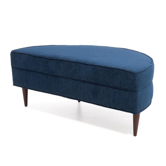 Mid Century Half Moon Lounge Chair & Ottoman After Adrian Pearsall Satellite Havana Knoll Fabric For Sale - Image 15 of 18