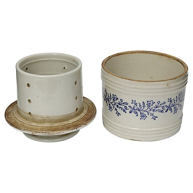 Antique French Stoneware Butter Keeper Chairish