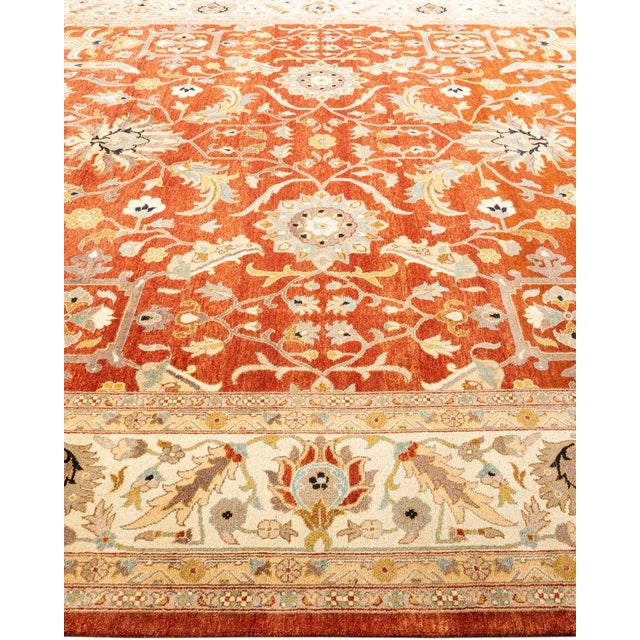 Solo Rugs Eclectic, One-of-a-Kind Hand-Knotted Area Rug in Orange, 9' 2" x 11' 10" For Sale - Image 4 of 8