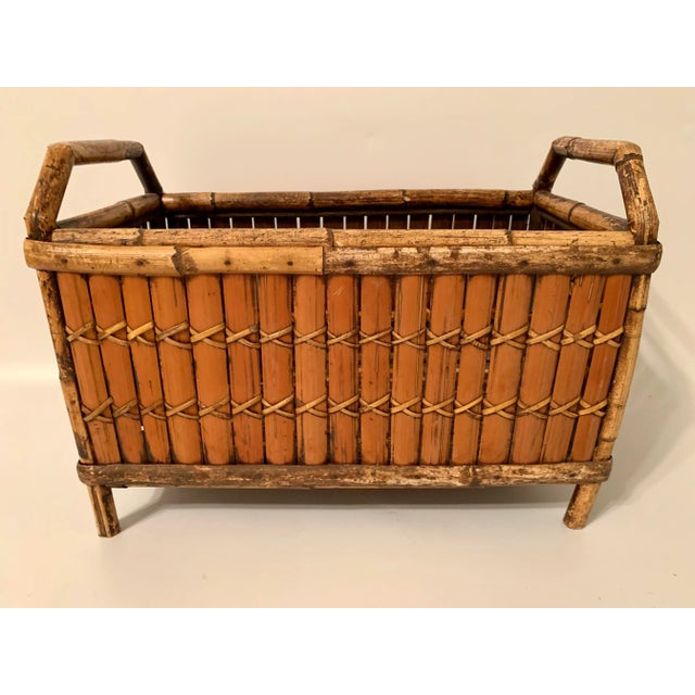 Boho Chic Vintage Boho Chic Bamboo Planter For Sale - Image 3 of 11