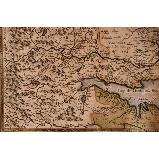 Northern Italy: A 16th Century Hand-Colored Map by Abraham Ortelius, 1584 For Sale - Image 10 of 12