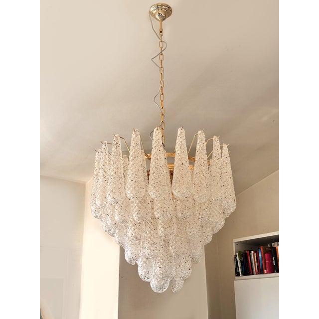 Mid Century Modern “Conchiglie” Murano Glass Gold Chandelier For Sale - Image 6 of 11