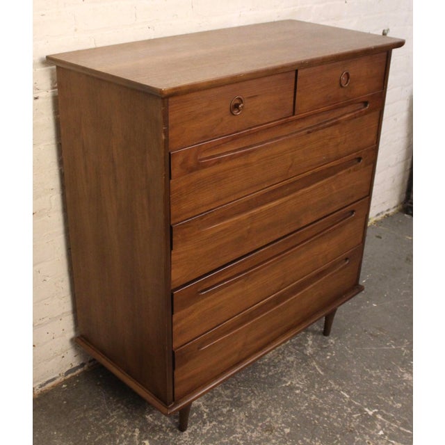 This is stunning six drawer walnut dresser by American of Martinsville. This piece is perfect for any household, with it's...