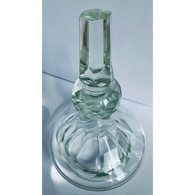 Late 19th Century Monumental English Antique Late 19th Century Blown Cut-Glass Apothecary Jar With Faceted Finial Cover For Sale - Image 5 of 13