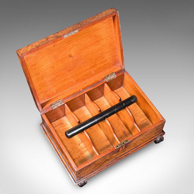 Brown Antique Keepsake Case, English, Burr Walnut, Jewellery, Organiser Box, Victorian For Sale - Image 8 of 12