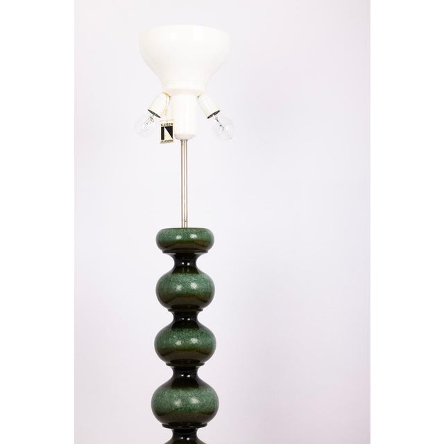 1970s Large Green Ceramic Floor Lamp from Kaiser Leuchten, Germany, 1970s For Sale - Image 5 of 13