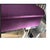 Upholstered Aubergine Banquette With Chrome Detail For Sale - Image 4 of 9