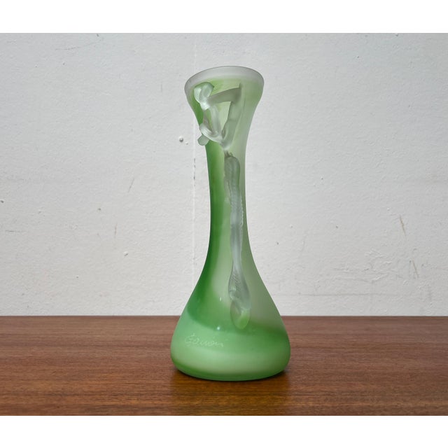 Glass Vintage French Art Glass Carafe and Bowl, 1970s, Set of 2 For Sale - Image 7 of 18