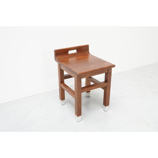 Stool in Oak by Gaston Eysselinck, Belgium, 1940s For Sale - Image 4 of 8