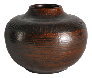 Brown Salt-Glazed Stoneware Vase by Arthur Andersson for Wallåkra