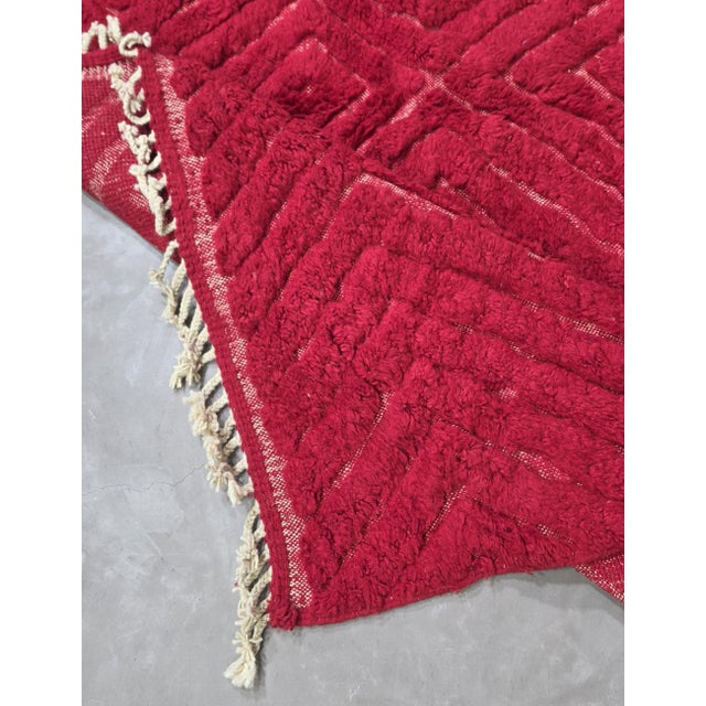 Red Moroccan Rug - 9.8 X 8.2 Ft For Sale - Image 4 of 8
