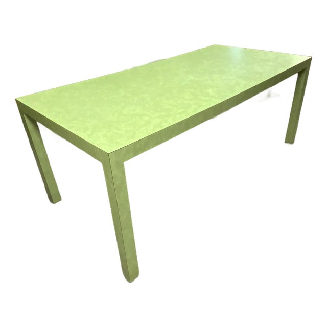 Late 20th Century Ray Arthur Inc. Green Formica Parsons Table For Sale