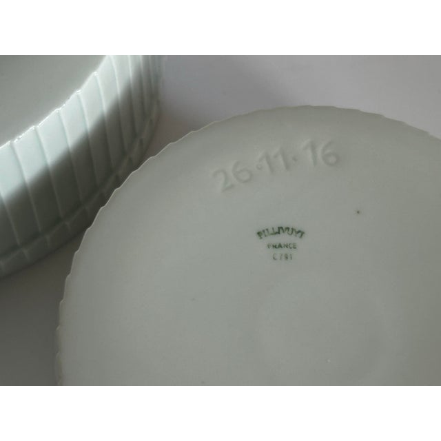 1990s Set of 3 French Pillivuyt Deep Pleated Porcelain Soufflé Dishes For Sale - Image 10 of 12