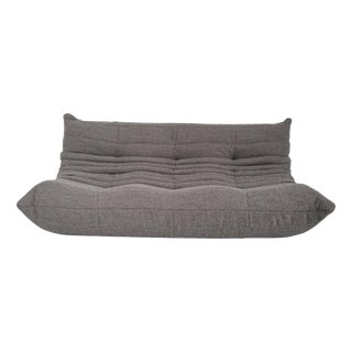 Togo 3-Seater Sofa in Grey Bouclé by Michel Ducaroy for Ligne Roset For Sale