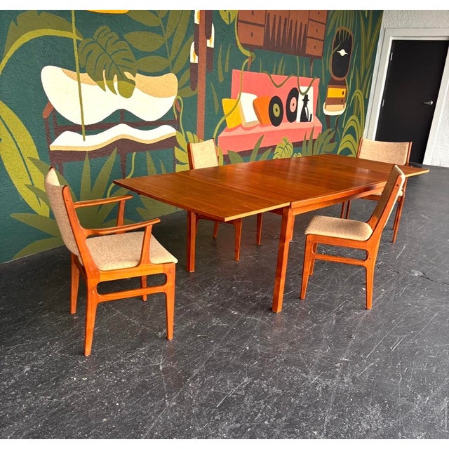Danish Teak Drawleaf Dining Set For Sale - Image 12 of 16