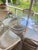 Boho Chic Vintage Rattan Dining Set, White Bamboo Boho Table With Glass Top For Sale - Image 3 of 12