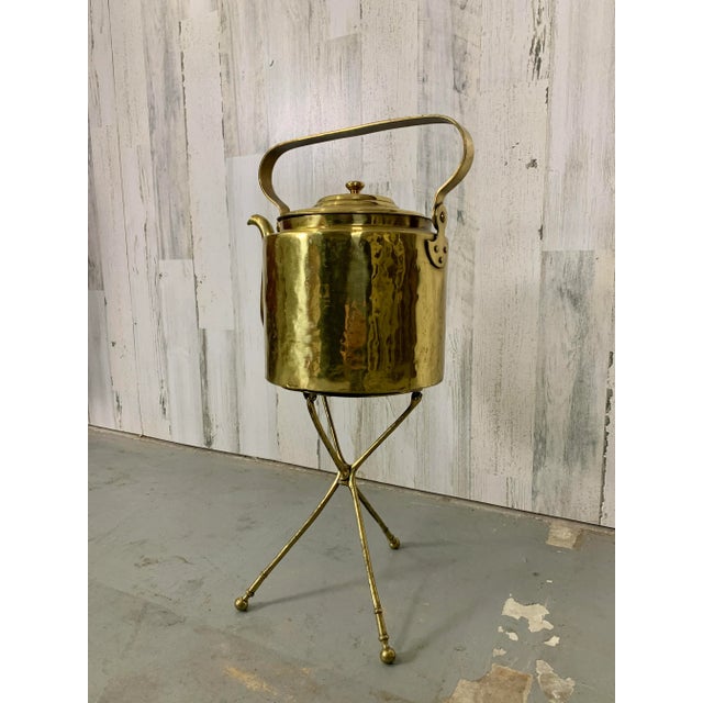 Antique Dutch Brass Coffee Pot and Trivet For Sale In Dallas - Image 6 of 13