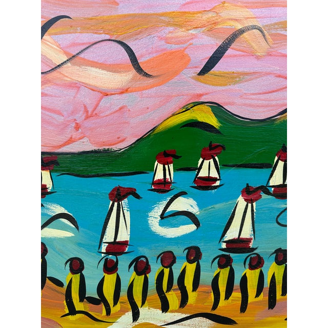 Abstract Monumental, Large-Scale Sailboats in the Bay, Peter Keil For Sale - Image 3 of 6