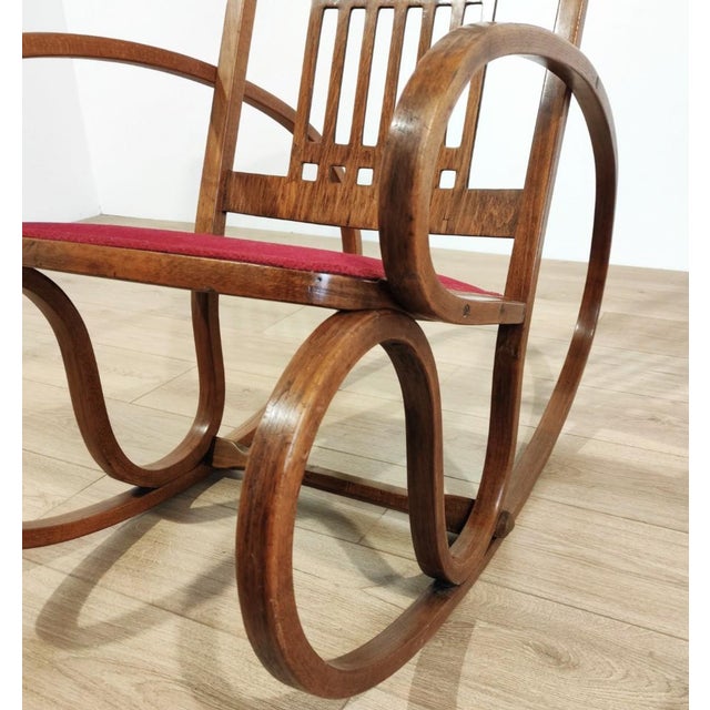 Wood Rocking Chair from Jacob & Josef Kohn, Austria, 1900s For Sale - Image 7 of 12
