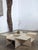 Beautiful Puzzle piece Modern travertine table