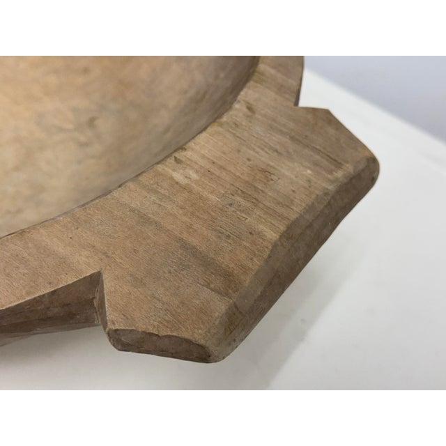 Wood Handcrafted Wood Dough Bowl, Vintage For Sale - Image 7 of 12