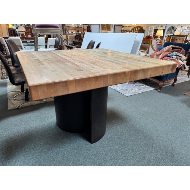 Early 21st Century Industrial Butcher Block Table For Sale - Image 5 of 12